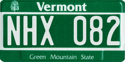 VT license plate NHX082