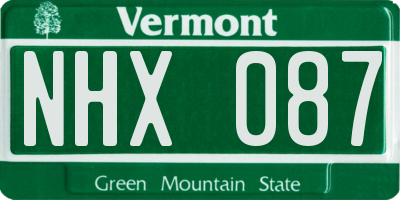 VT license plate NHX087