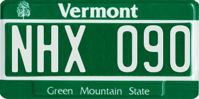 VT license plate NHX090