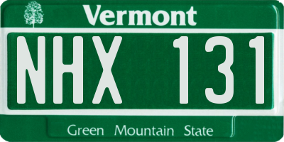 VT license plate NHX131