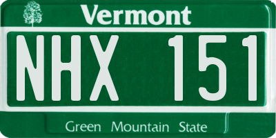 VT license plate NHX151