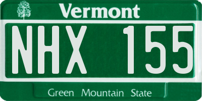 VT license plate NHX155