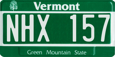 VT license plate NHX157
