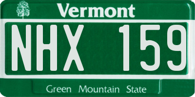 VT license plate NHX159