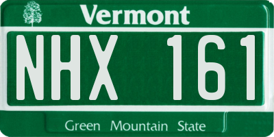 VT license plate NHX161