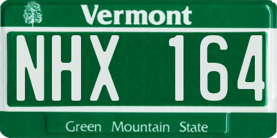 VT license plate NHX164