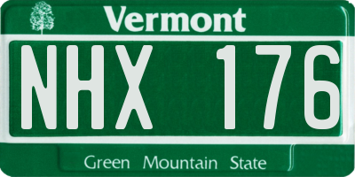 VT license plate NHX176