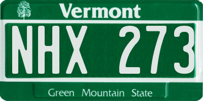 VT license plate NHX273