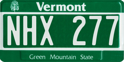 VT license plate NHX277