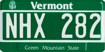 VT license plate NHX282