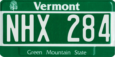 VT license plate NHX284