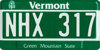 VT license plate NHX317