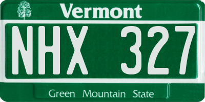 VT license plate NHX327