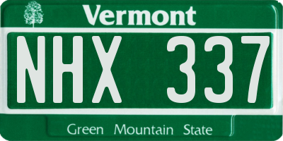 VT license plate NHX337