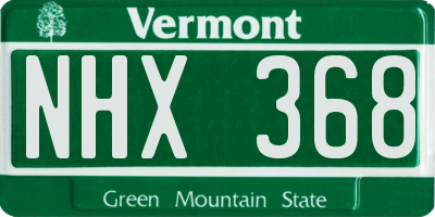 VT license plate NHX368