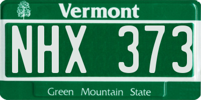 VT license plate NHX373
