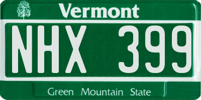 VT license plate NHX399