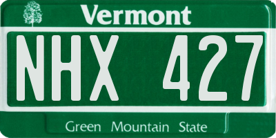 VT license plate NHX427