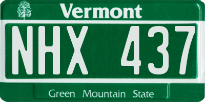 VT license plate NHX437