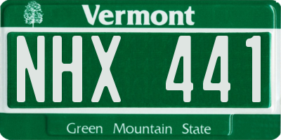 VT license plate NHX441