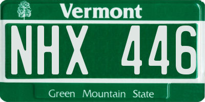 VT license plate NHX446