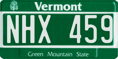 VT license plate NHX459