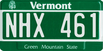 VT license plate NHX461