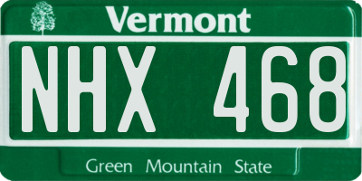 VT license plate NHX468