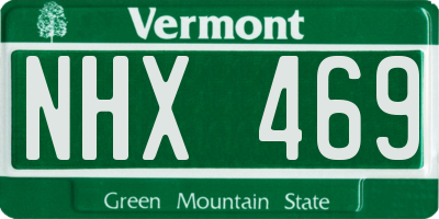 VT license plate NHX469