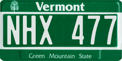 VT license plate NHX477