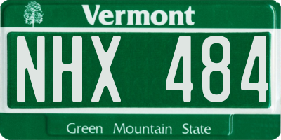 VT license plate NHX484