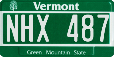 VT license plate NHX487