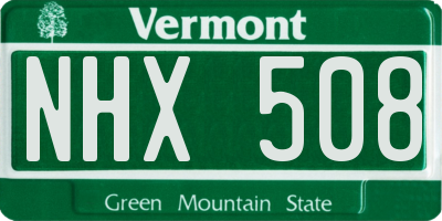 VT license plate NHX508