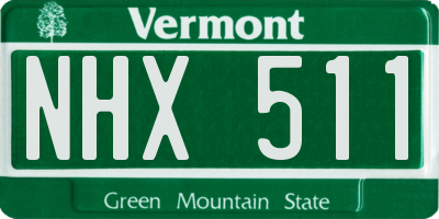 VT license plate NHX511