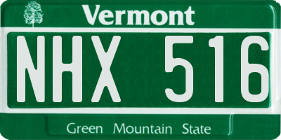 VT license plate NHX516