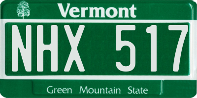 VT license plate NHX517