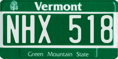 VT license plate NHX518