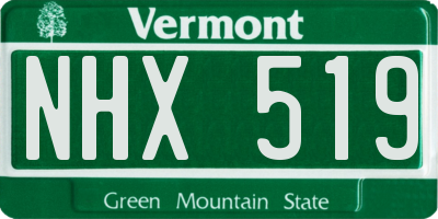 VT license plate NHX519