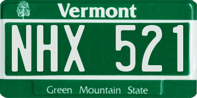 VT license plate NHX521