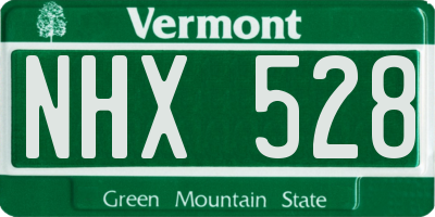VT license plate NHX528