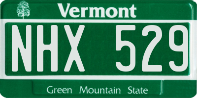 VT license plate NHX529