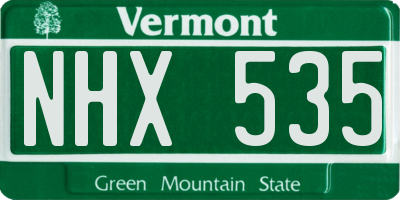 VT license plate NHX535