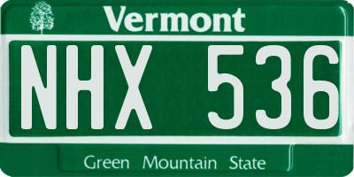 VT license plate NHX536