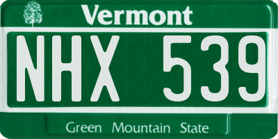 VT license plate NHX539