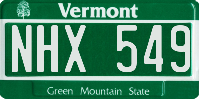 VT license plate NHX549