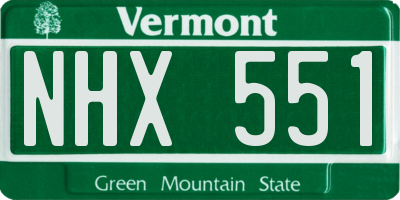 VT license plate NHX551