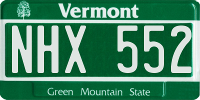VT license plate NHX552
