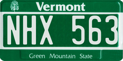 VT license plate NHX563