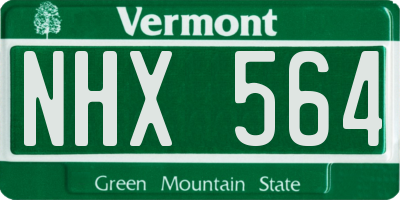 VT license plate NHX564