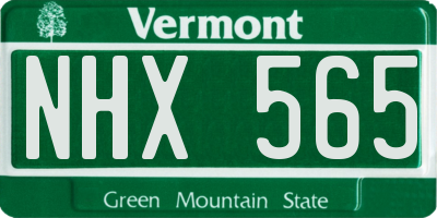 VT license plate NHX565